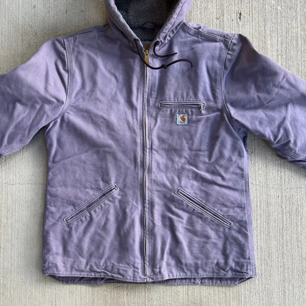 Carhartt WOMENS WJ141 purple hooded Sierra work wear jacket